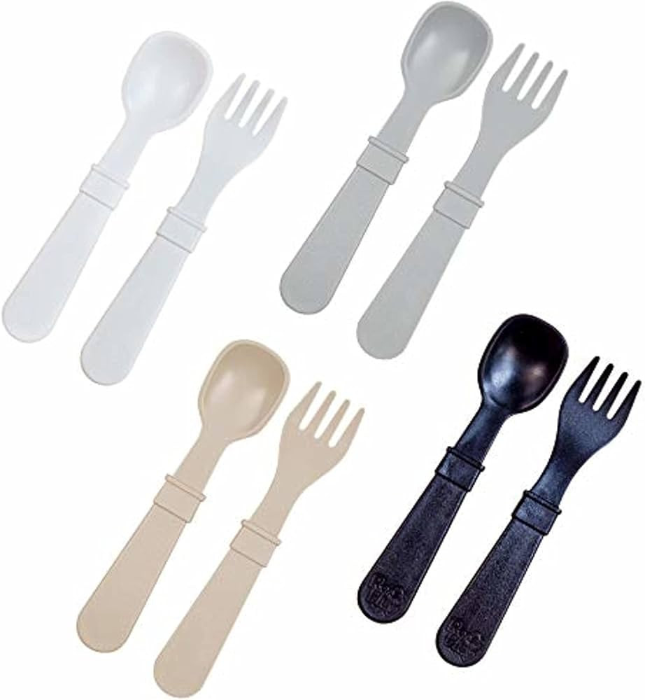 RE-PLAY Made in USA 8pk Toddler Feeding Utensils Spoon and Fork Set | Made from BPA Free Eco Frie... | Amazon (US)