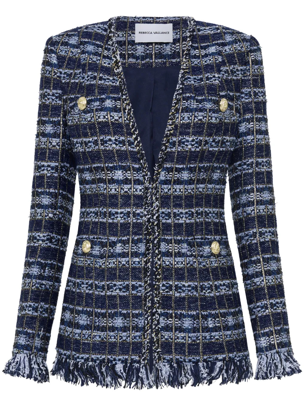 Rebecca Vallance Caroline Checked V-neck Jacket - Farfetch | Farfetch Global