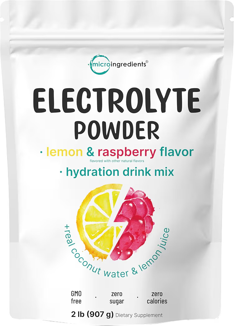 Micro Ingredients Hydration Electrolyte Powder, 2 lb (139 Servings) | Lemon Raspberry Flavor | Hi... | Amazon (US)