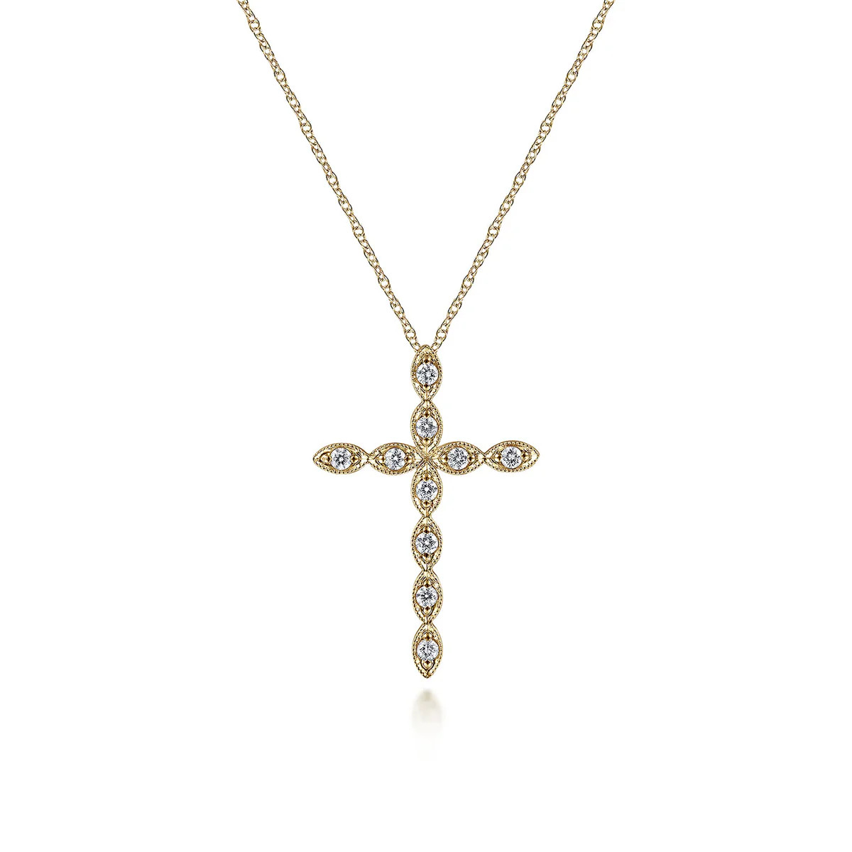 Lusso Segmented Diamond Cross Necklace | J. Brooks Jewelers