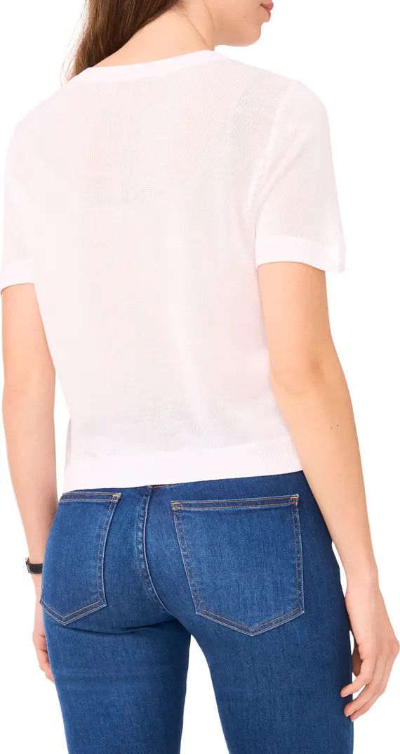 Halogen® Short Sleeve Button-Up Sweater | Nordstrom | Nordstrom