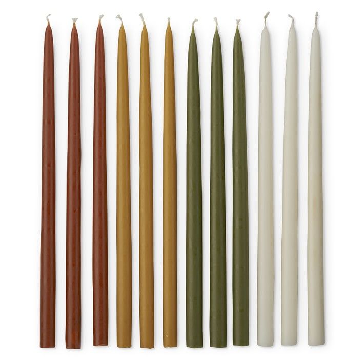 Fall Colored Tiny Taper Candles, Set of 12, Warm | Williams-Sonoma