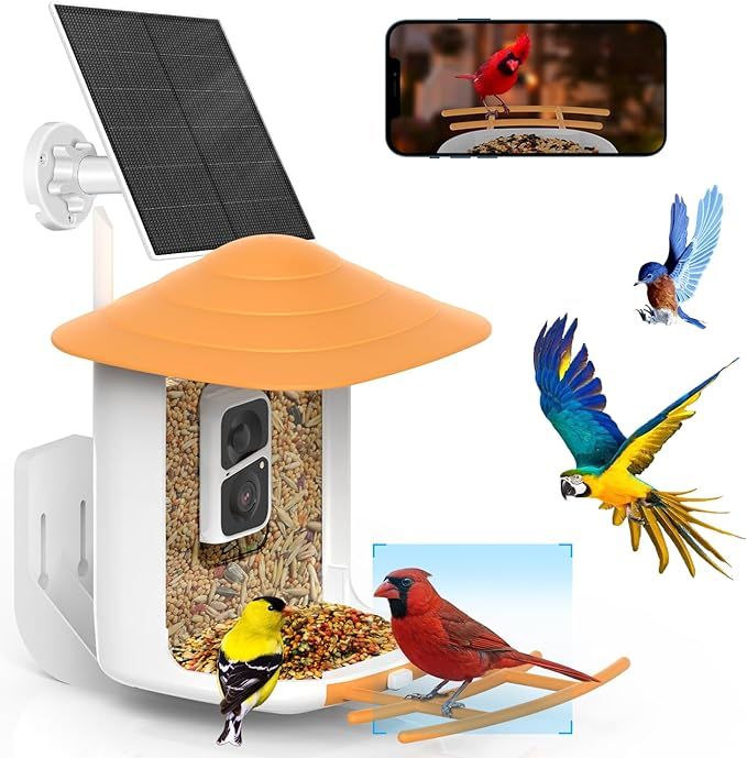 SOLIOM BF09 Bird Feeder with Camera Wireless Outdoor,Smart Bird Feeder Camera with AI Identify Bi... | Amazon (US)