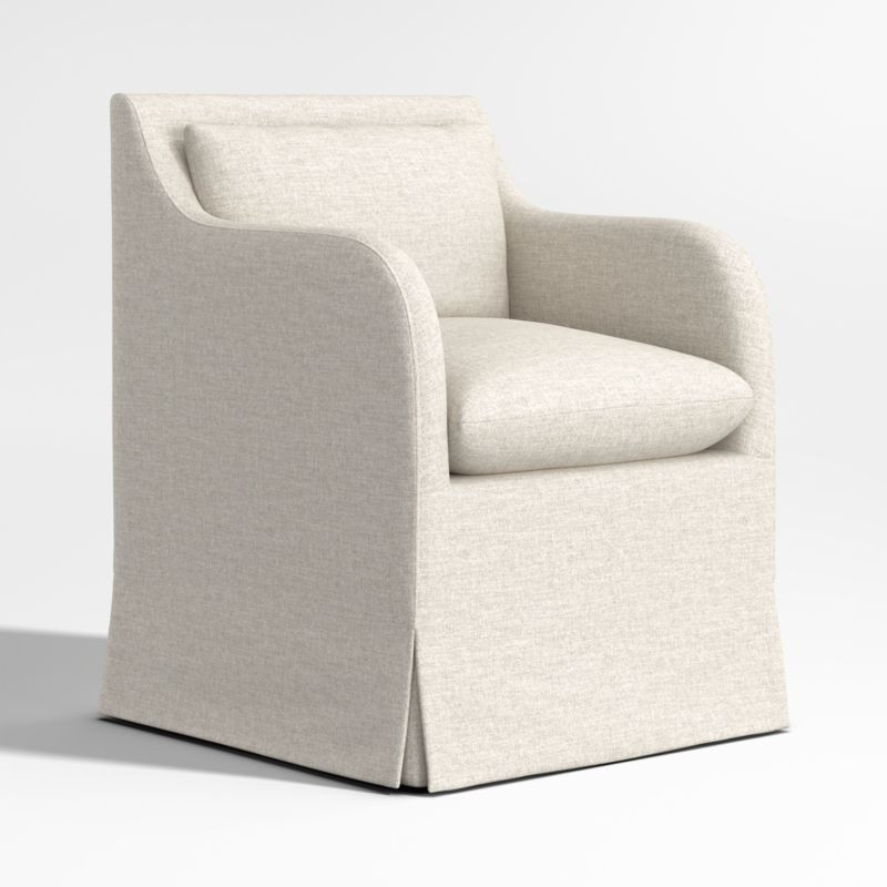 Belmar Ivory Slipcovered Dining Armchair | Crate & Barrel