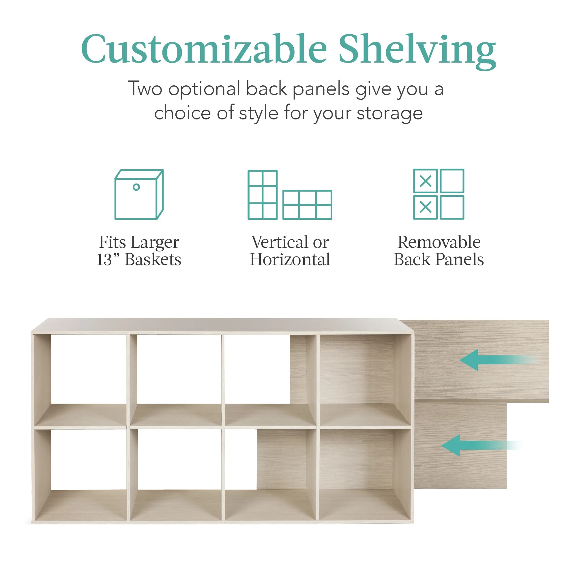 Best Choice Products 8-Cube Bookshelf, 13.5in Display Storage System, Organizer w/ Removable Back... | Walmart (US)