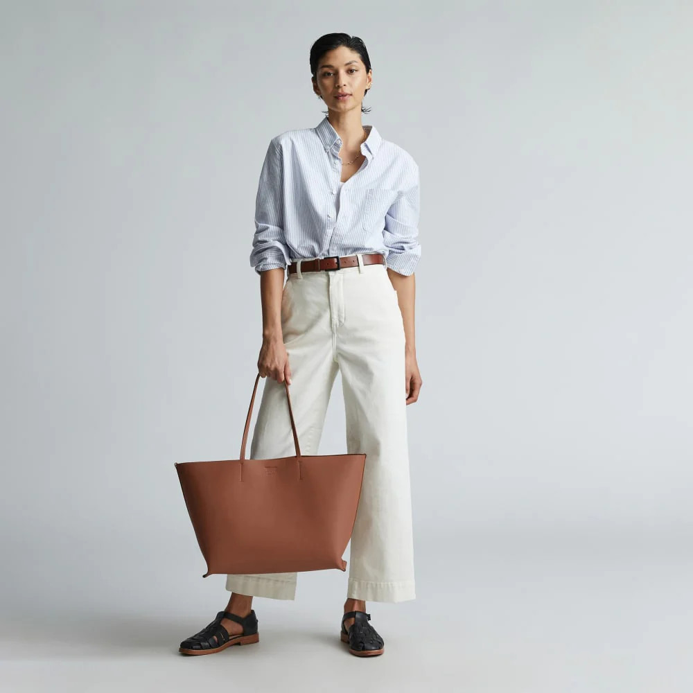 The Luxe Italian Leather Tote | Cognac | Everlane
