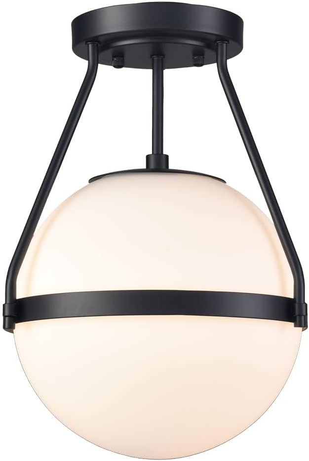 HOLKIRT Mid Century Semi Flush Mount Ceiling Light Black Globe Ceiling Light Modern Light Fixture... | Amazon (US)
