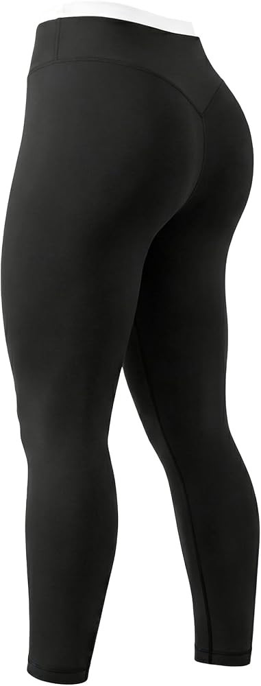 Aoxjox Women's High Waisted Workout Dual Core Leggings Color-Block Dual\u2011Layer Waist Buttery ... | Amazon (US)