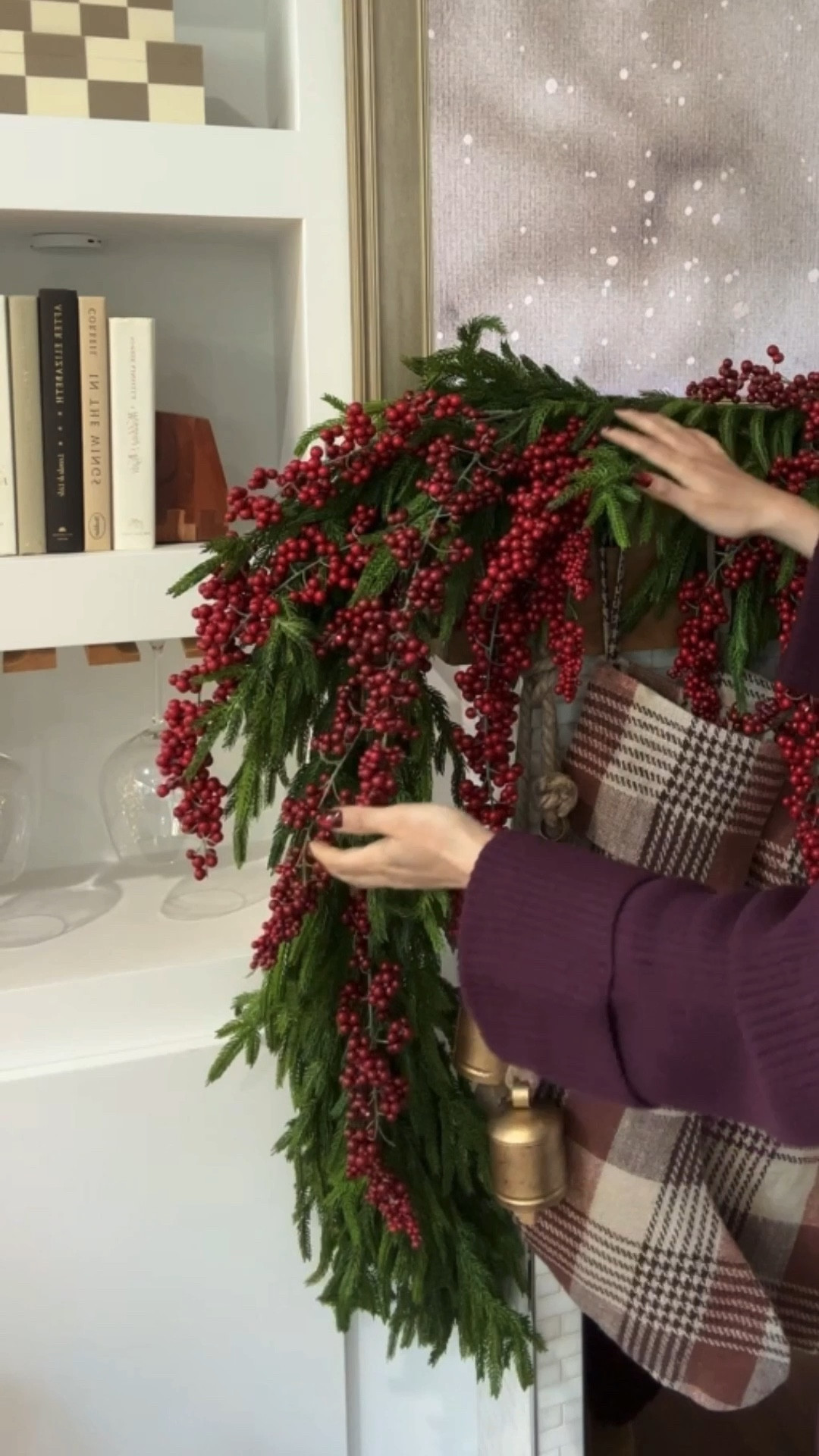 2025 Christmas mantel reveal! 

I restyled my last year’s Norfolk pine garland and added red berry stems, a velvet bow, and twinkle lights.
Loving how it turned out… the perfect classic Christmas moment! ❤️🎅🏼✨

Christmas mantel, holiday decor, red berry garland, classic Christmas 
