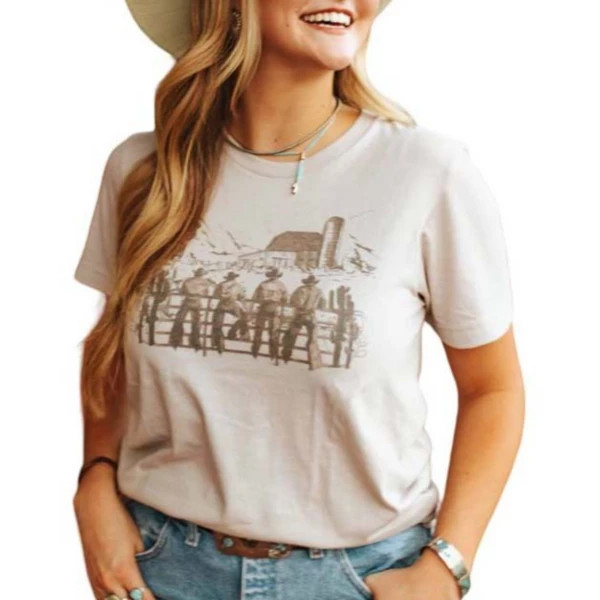 Women's Wild Junkie Wild West Cowboys Graphic T-Shirt Small Clay Grey | Scheels