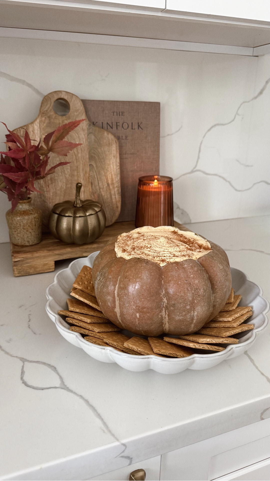 This pumpkin cheesecake fluff taste like fall in a bowl 🍂🎃  it’s so easy to make and perfect for Thanksgiving and fall hosting 🤎

Recipe: 
+Mix one container of no bake cheesecake
+Add 2-4 tbl of pumpkin puree
+Sprinkle with pumpkin spice 
+Mix well
+Serve with graham crackers, fruit or pretzels 🥨 

#fallrecipe #thankgiving 

#LTKSeasonal #LTKHome #LTKFindsUnder50