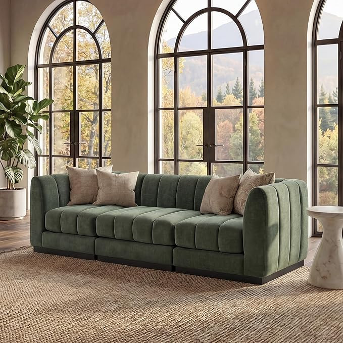 Morden Fort 96" Modular Sectional Sofa, Deep Seat Chenille Couch with High Density Foam Cushions,... | Amazon (US)