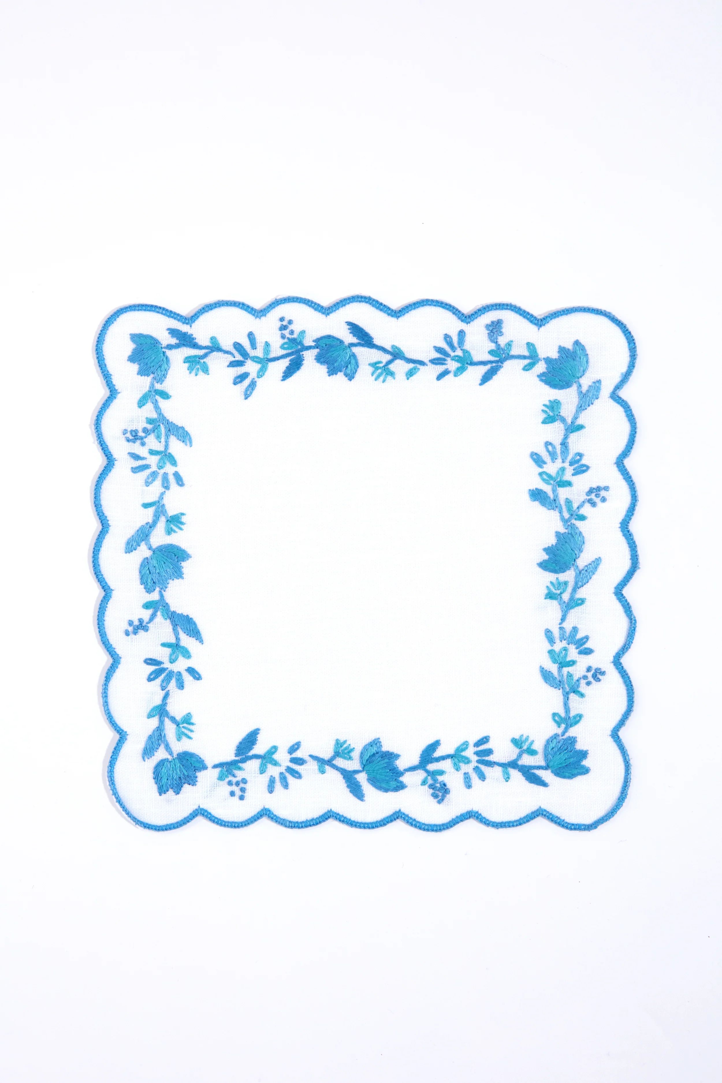 Blue and White Floral Cocktail Napkins Set of 4 | Tuckernuck (US)