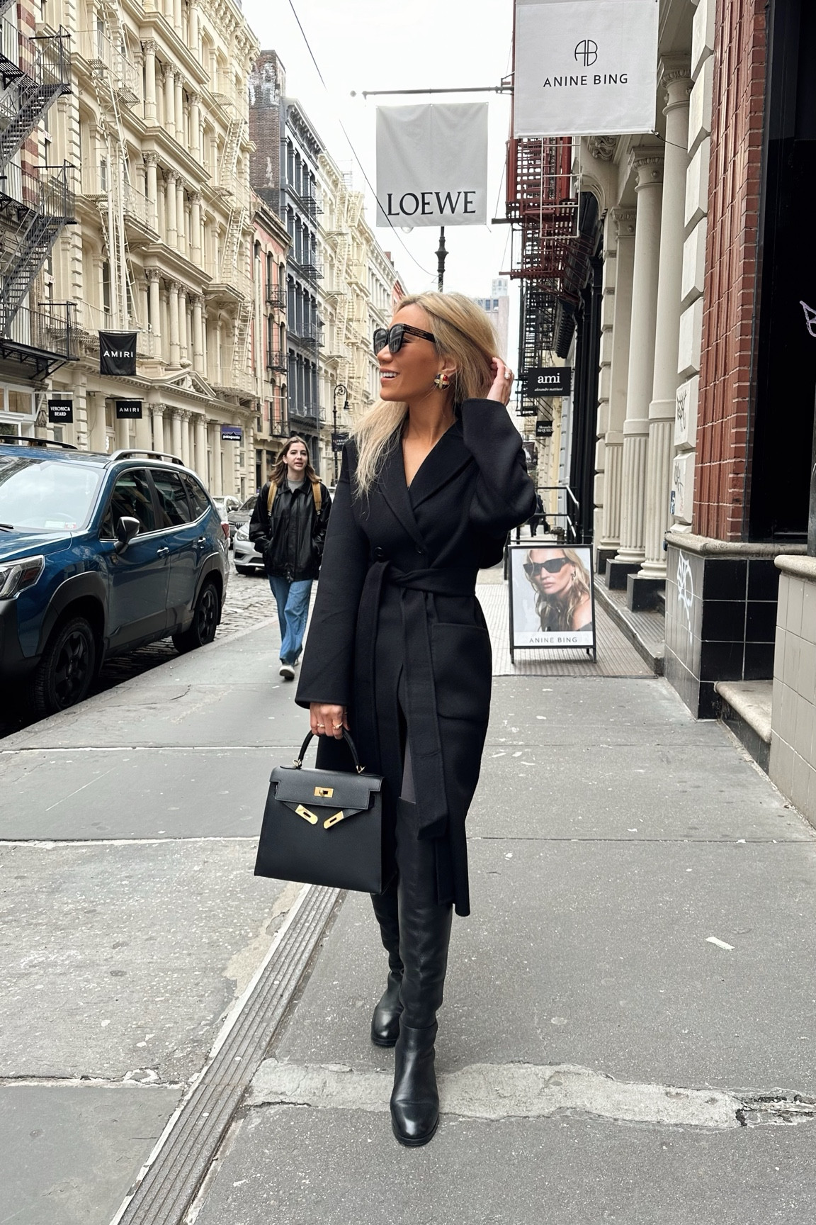 This Anine Bing Dylan coat is an investment- but if you’re petite, just wow, everything is perfection including the very thin and soft but warming wool material. Fought the 40 degree NYC weather in this beauty and stayed warm and so cozy! Wearing an xxs. Chanel boots, Kelly bag. #LTKseasonal #LTKstyletip #LTKitbag #LTKtravel 

#LTKtravel #LTKSeasonal #LTKstyletip