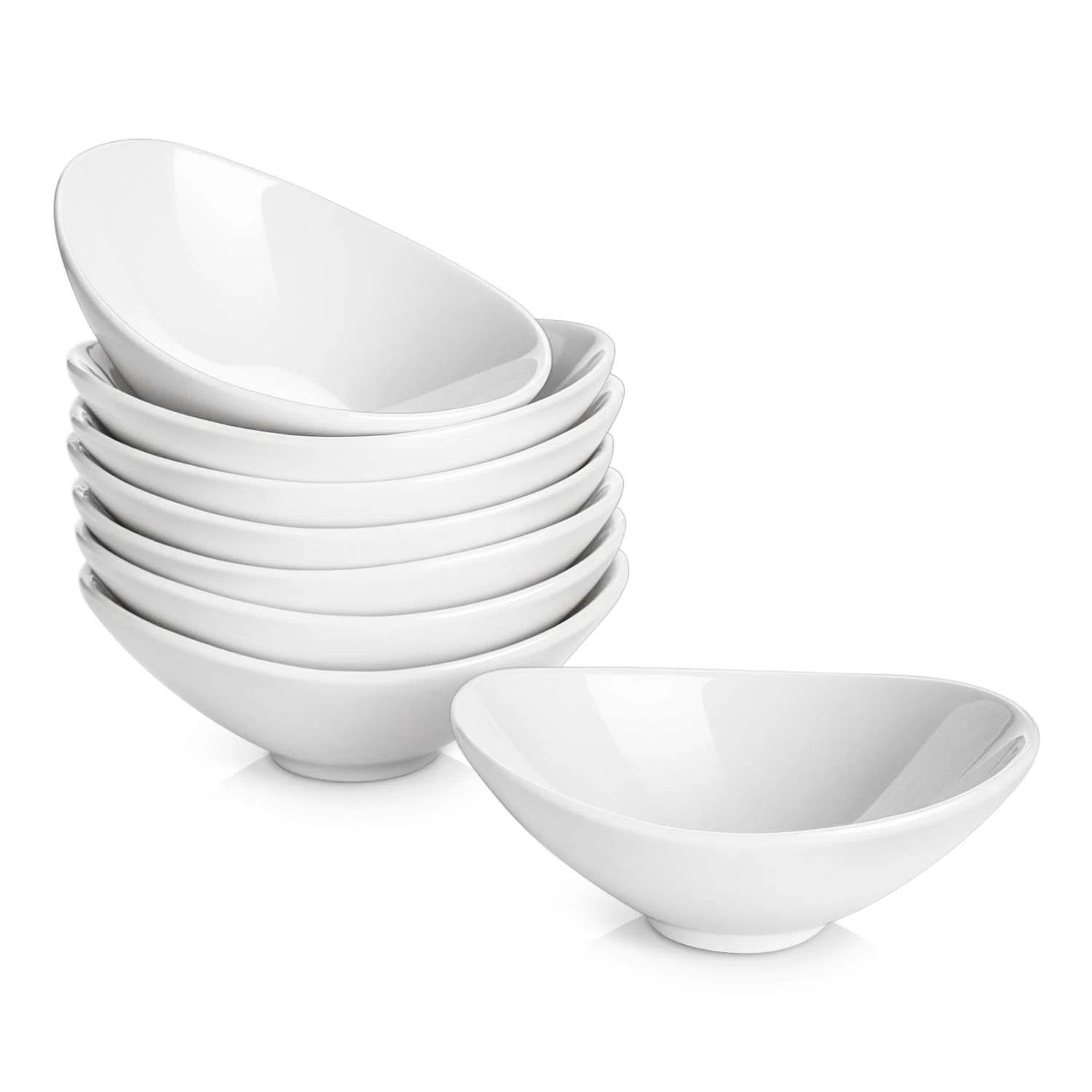 8-Piece 4.5" Mini Dip Bowls Set, White Porcelain Sauce Cups for Party Serving (Set of 8) | Wayfair North America