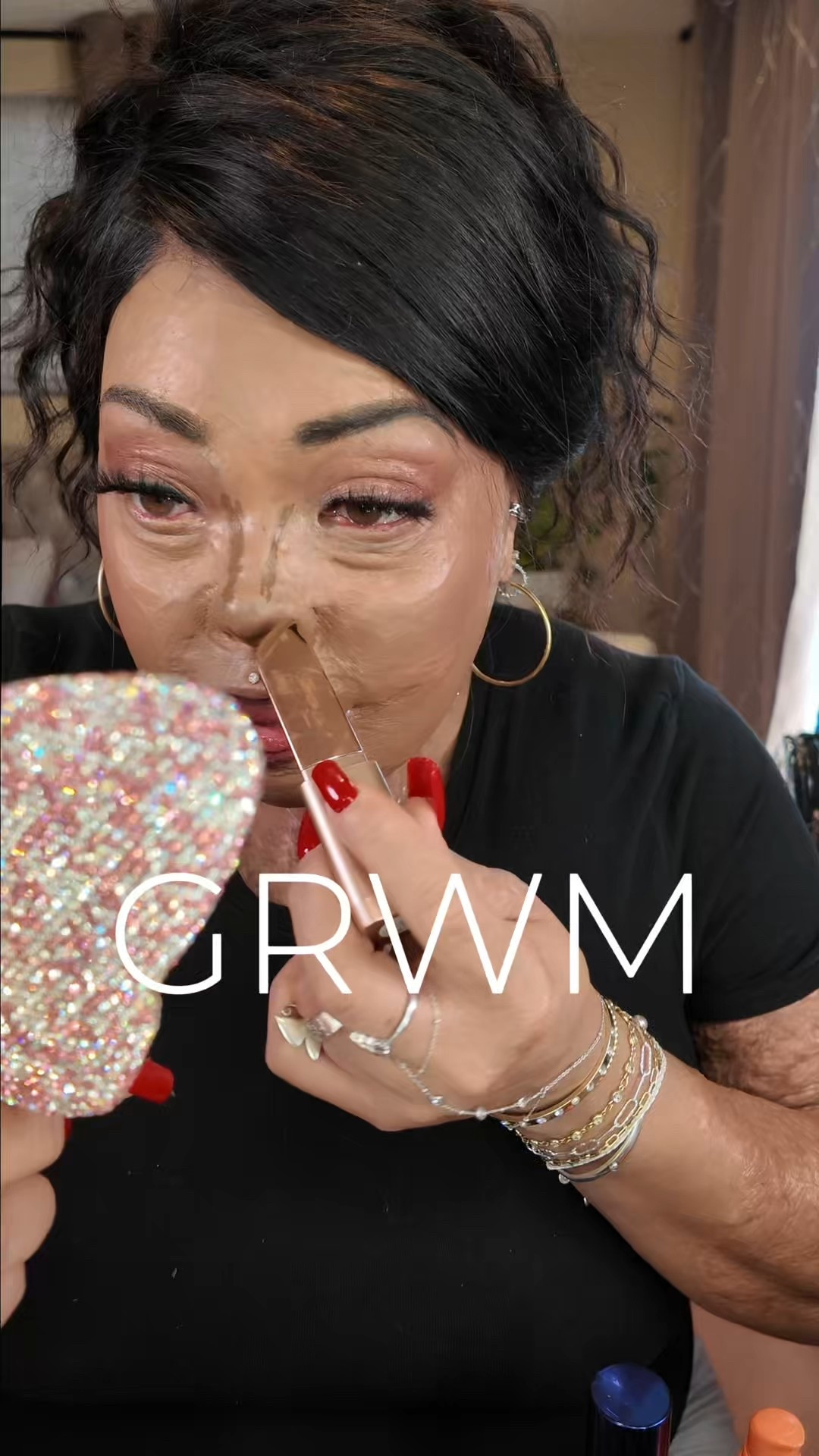 💖Pat McGrath Bijoux Brilliance eyeshadow, palette in SUNSET ROMANCE 

🤎LYS Beauty No Limits Matte Bronzer on COURAGE

💋Fenty Beauty liner in BROWN’D OUT @ lipstick in RIRI
 ✨MAC Lipglass

💜Huda Beauty UBE Easy Bake setting powder

✨ColourPop Hi-Lite Liquid Dewy Highlight in IMMEDIATELY YES

grwm, simple makeup tutorial, eye makeup tutorial, every day make up tutorial, nose contour

#LTKOver40 #LTKBeauty #LTKWatchNow