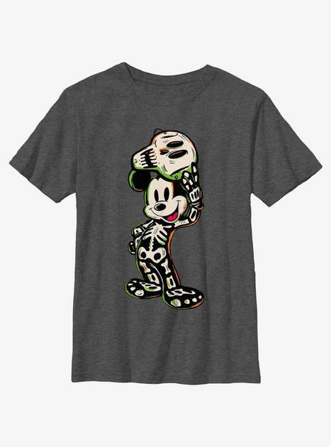 Disney100 Halloween Mickey Mouse Skeleton Youth T-Shirt | BoxLunch