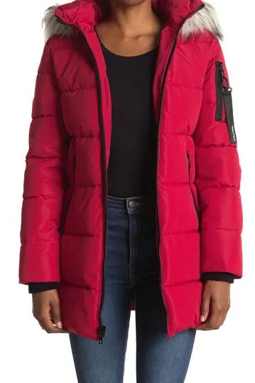 Faux Fur Hood Puffer Jacket | Nordstrom Rack