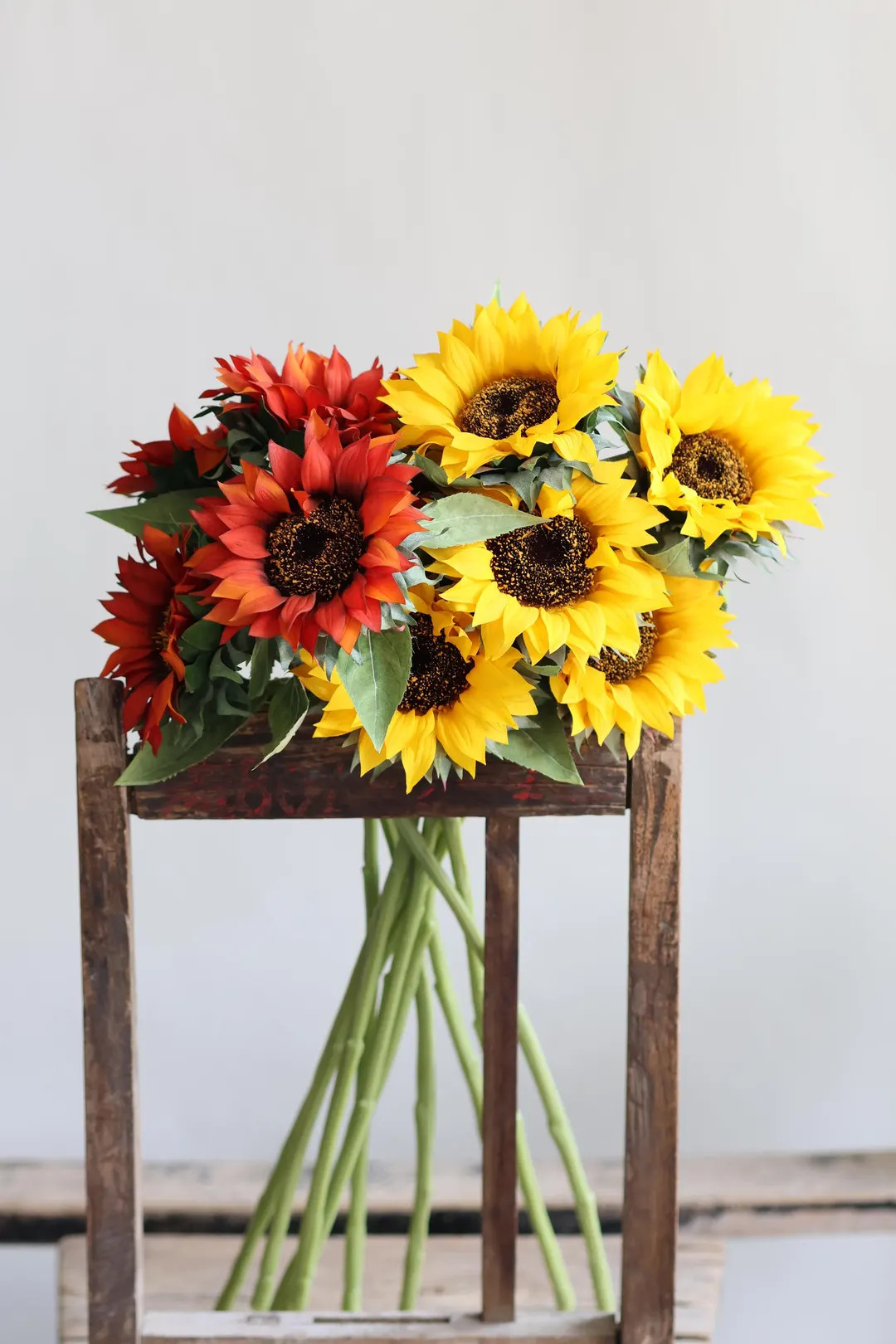 Real Touch Artificial Sunflowers 26": Yellow Orange Centerpiece - Etsy | Etsy (US)