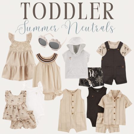 Vacation summer outfits for toddlers, neutrals 🤎🤎

Girl toddler vacation summer dress outfits 
Boy toddler vacation outfits 
Children toddler neutral clothes 
Carters clothing for babies and kids 
