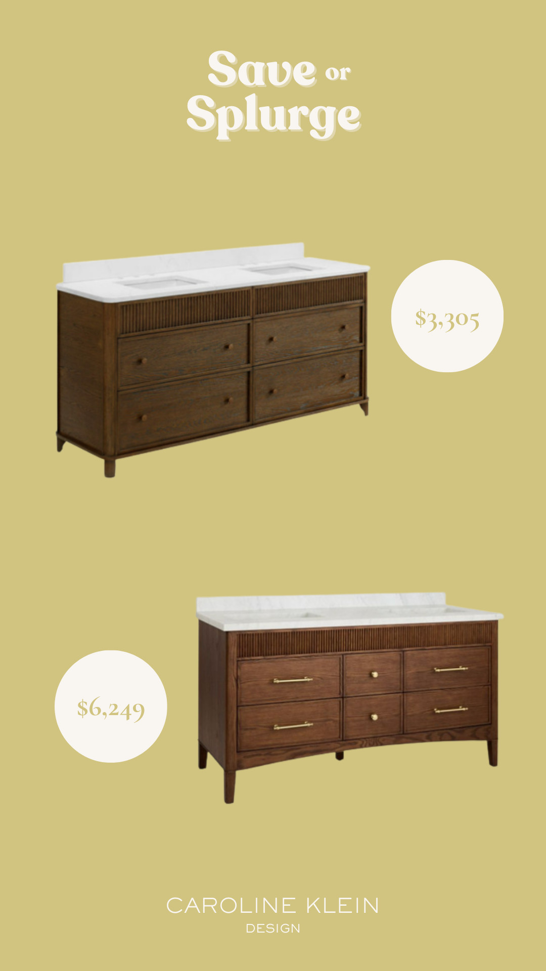 Save or Splurge: Marble and Wood Double Vanity 

 #LTKHome