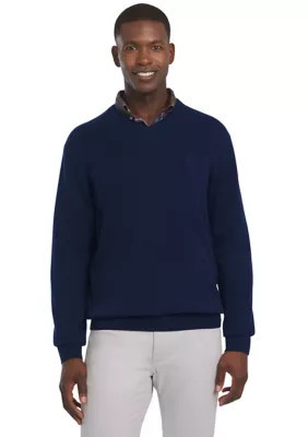 Chaps Men's Fine Gauge V-Neck Sweater, Navy Blue, Medium | Belk