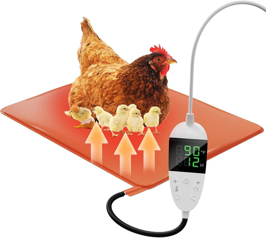Chicken Heating Pad with Adjustable Digital Thermostat, Electric Chicken Heated Mat with Chew Res... | Amazon (US)