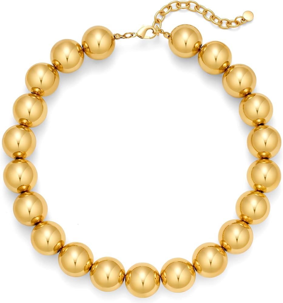 LILIE&WHITE Colorful Chunky Bead Necklaces For Women Trendy Boho Collar Statement Necklace Choker... | Amazon (US)