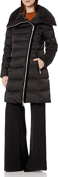 T Tahari womens Heavy Weight Asymetrical Puffer Coat | Amazon (US)