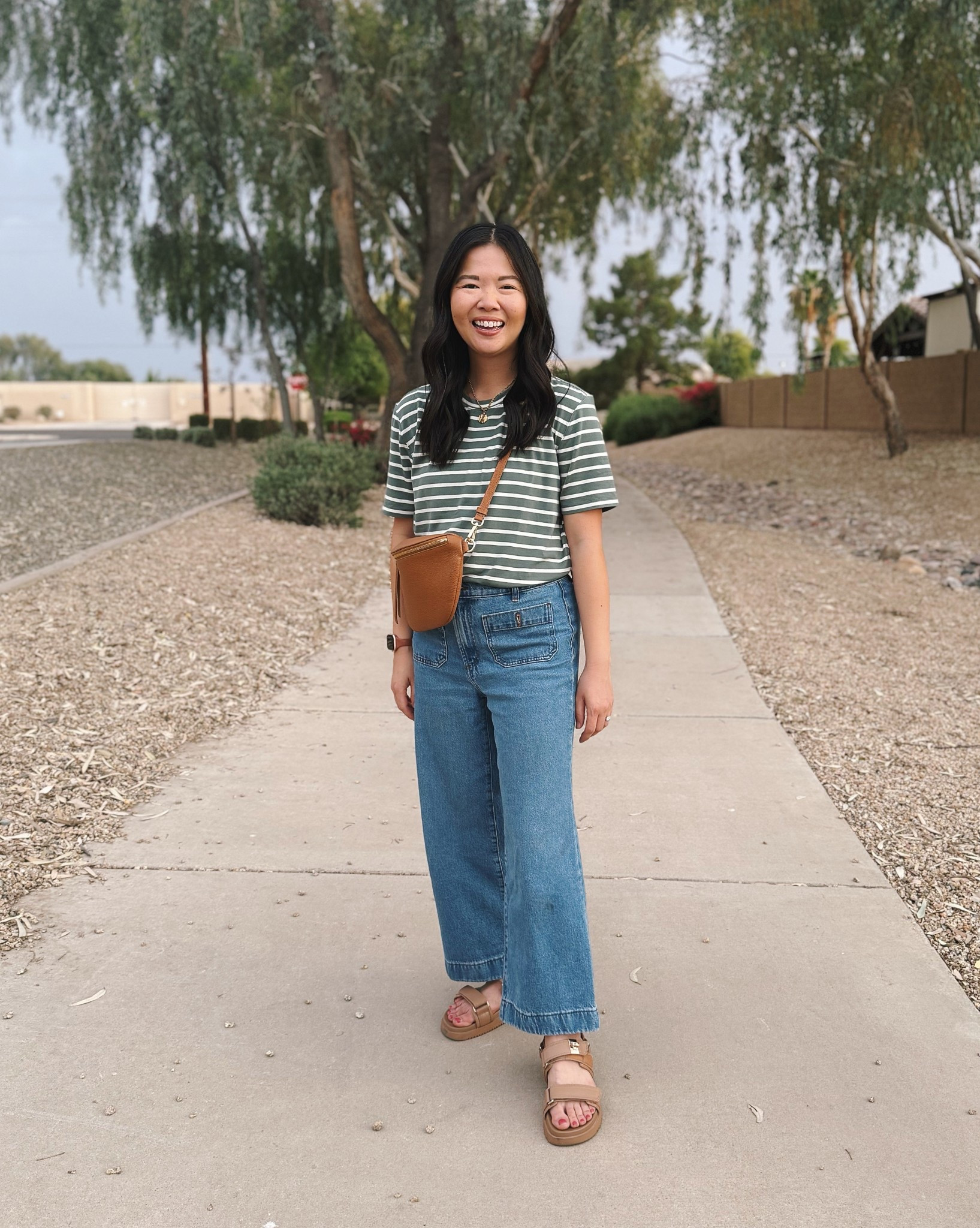 Keeping things very casual these days with a super soft green and white striped t-shirt and high waisted wide leg jeans. 💚

T-shirt: S
Jeans: 27P

#LTKPetite #LTKSaleAlert #LTKootd