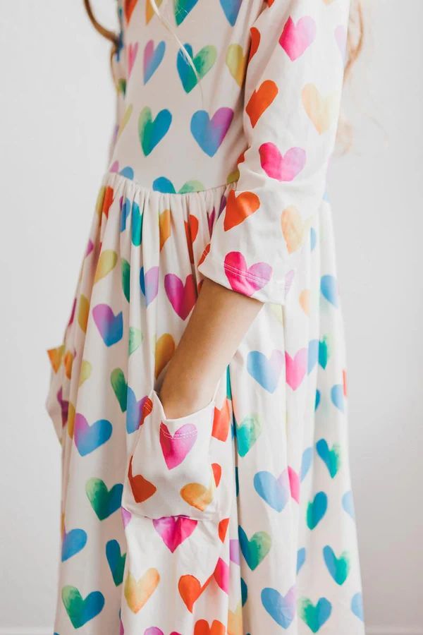 Lotta Love 3/4 Sleeve Pocket Twirl Dress | Mila and Rose