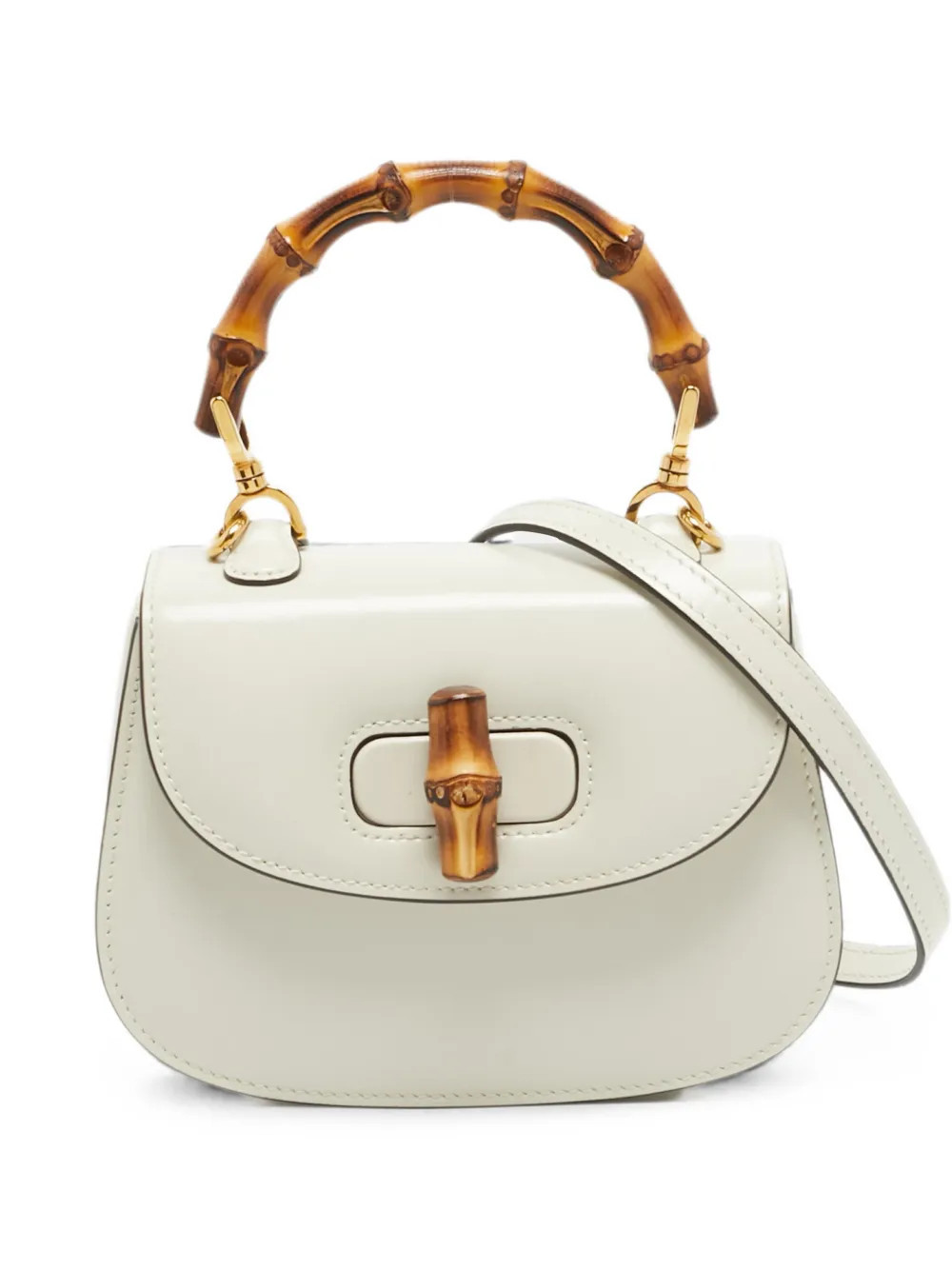 Gucci Pre-Owned mini Bamboo 1947 tote bag - White | Farfetch Global