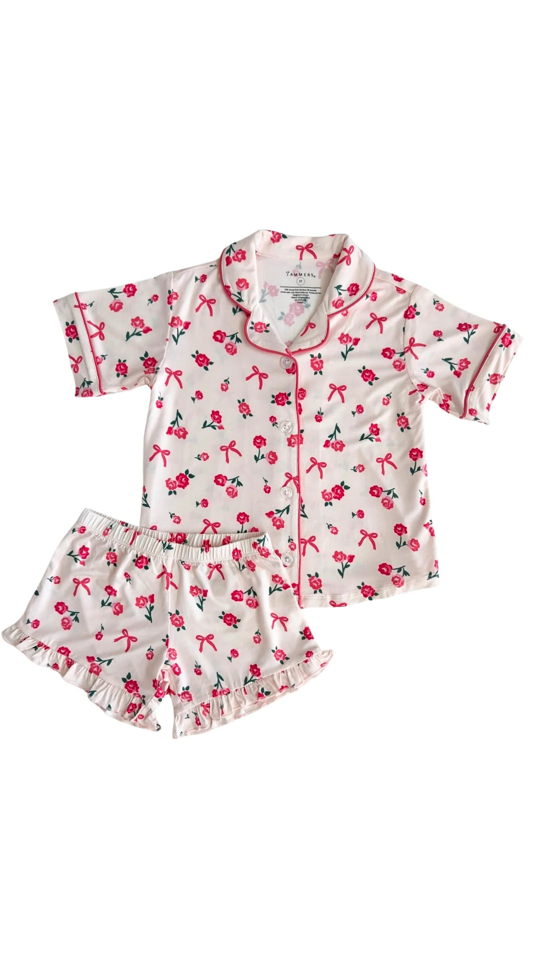 Pink Isabelle Kids Button Up Short Set | In My Jammers