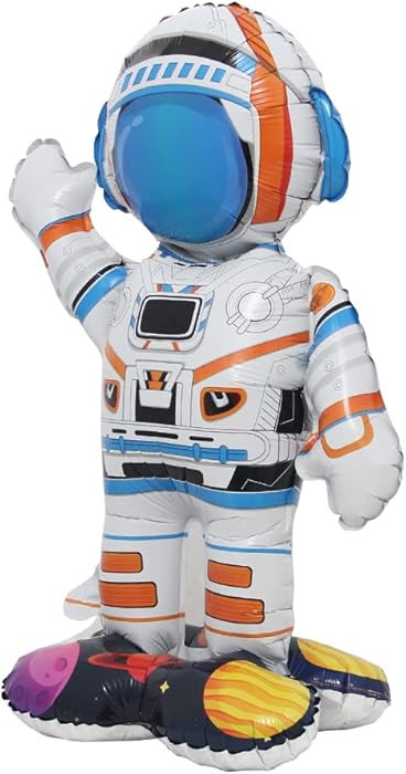 Inflatable Spaceman Astronaut Balloons Base Standing Foil Balloon Boys Space Theme Birthday Party... | Amazon (US)