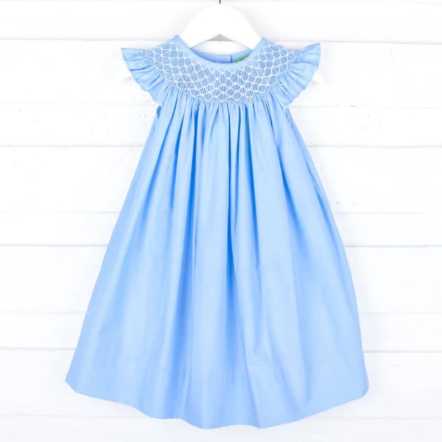 Shine Like A Pearl Blue Smocked Dress | Classic Whimsy