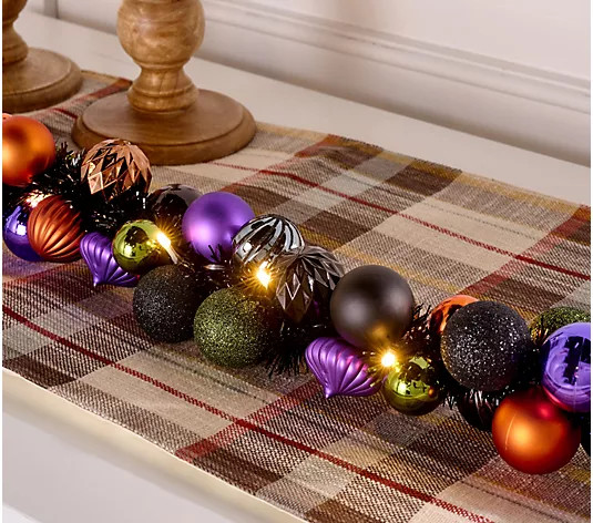 Hay & Harvest 6' Lit Shatterproof Ornament Garland - QVC.com | QVC
