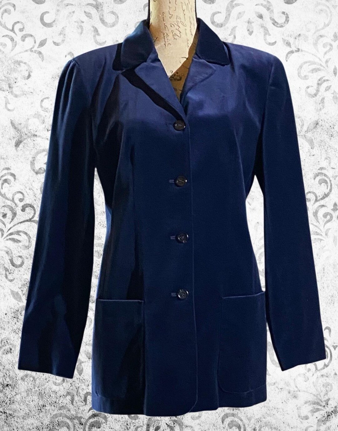 Vintage J.crew Womens 8 Royal Blue Velvet Blazer Made in USA Quiet Luxury Retro - Etsy Canada | Etsy (US)