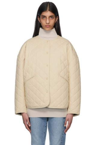 Totême - 灰白色绗缝夹克 | SSENSE