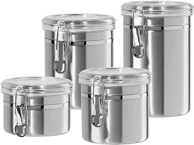 Oggi Corporation Oggi Food Storage Container Set, 4 pc, Stainless Steel | Amazon (US)