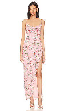 MORE TO COME Catalina Wrap Maxi Dress in Pink Floral from Revolve.com | Revolve Clothing (Global)
