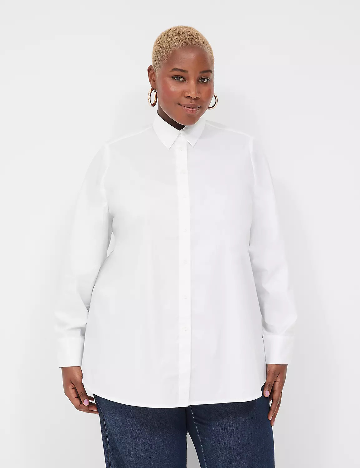 Button-Down Elastic Back-Waist Shirt | LaneBryant | Lane Bryant (US)