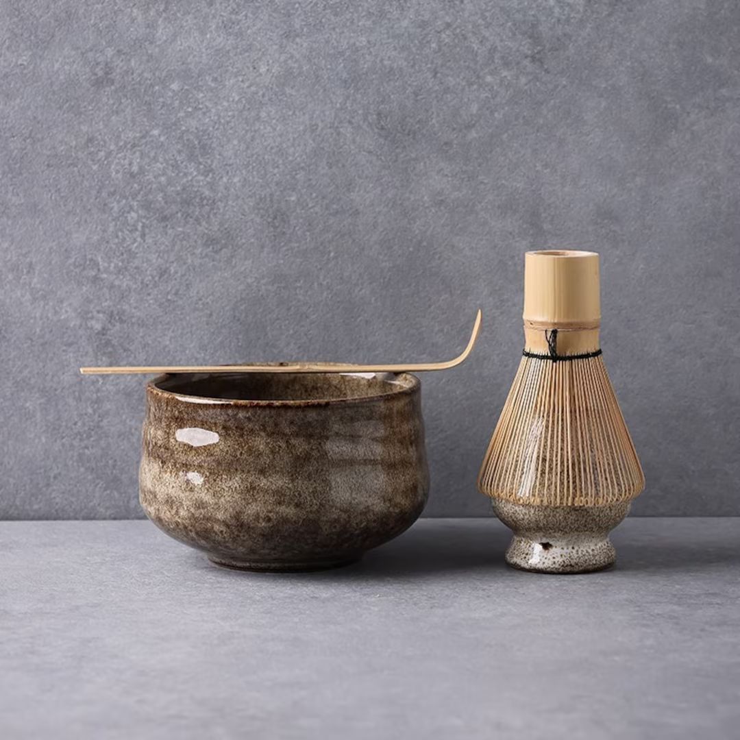 Jiekaitreasure Ceramic Matcha Tea Bowl With Bamboo Whisk and Chasen Holder 550ml - Etsy | Etsy (US)