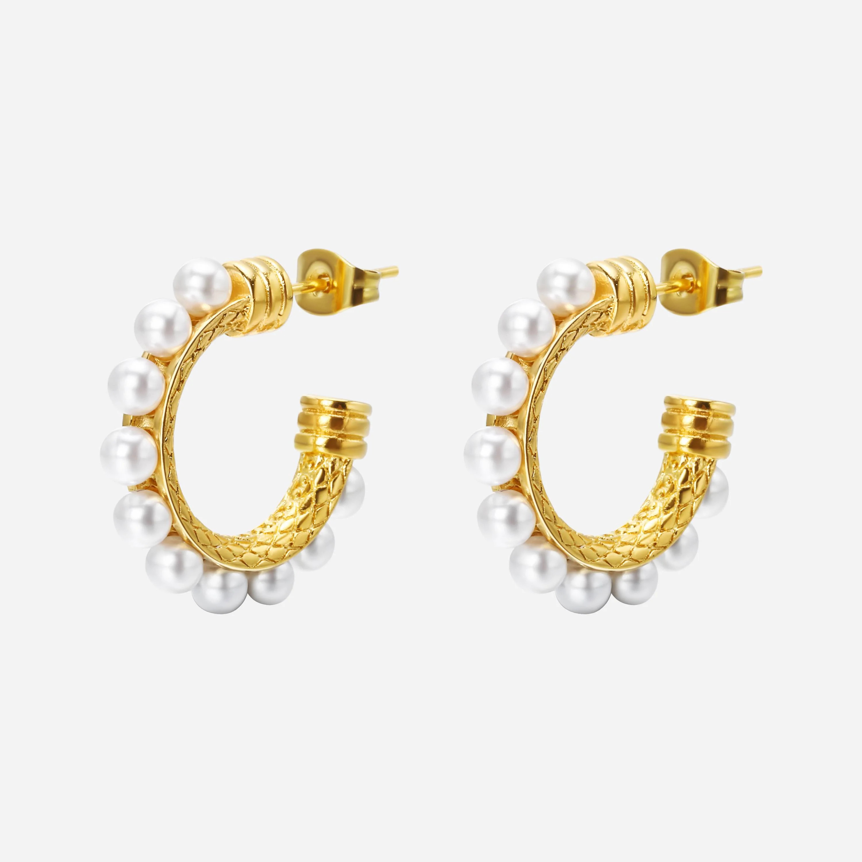 Corada Gold Pearl Huggies | Victoria Emerson