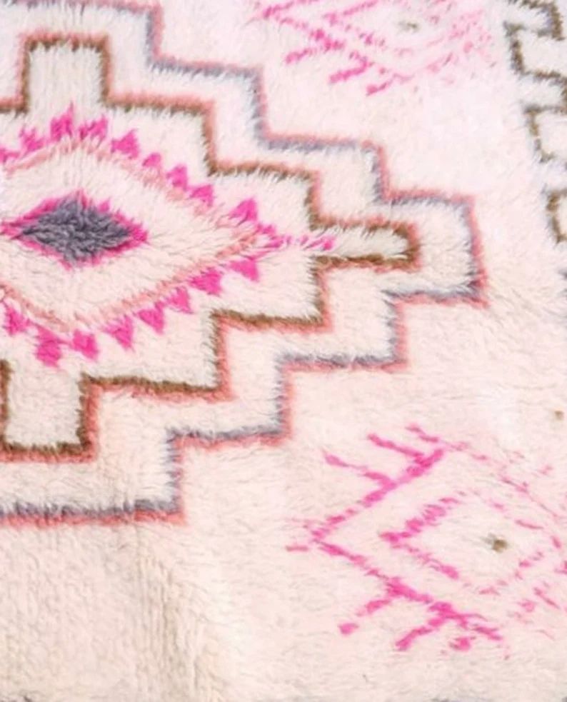 Pink Moroccan rug Beni Ourain rug, handmade 100% wool rug, custom moroccan wool rug, berber carpe... | Etsy (US)
