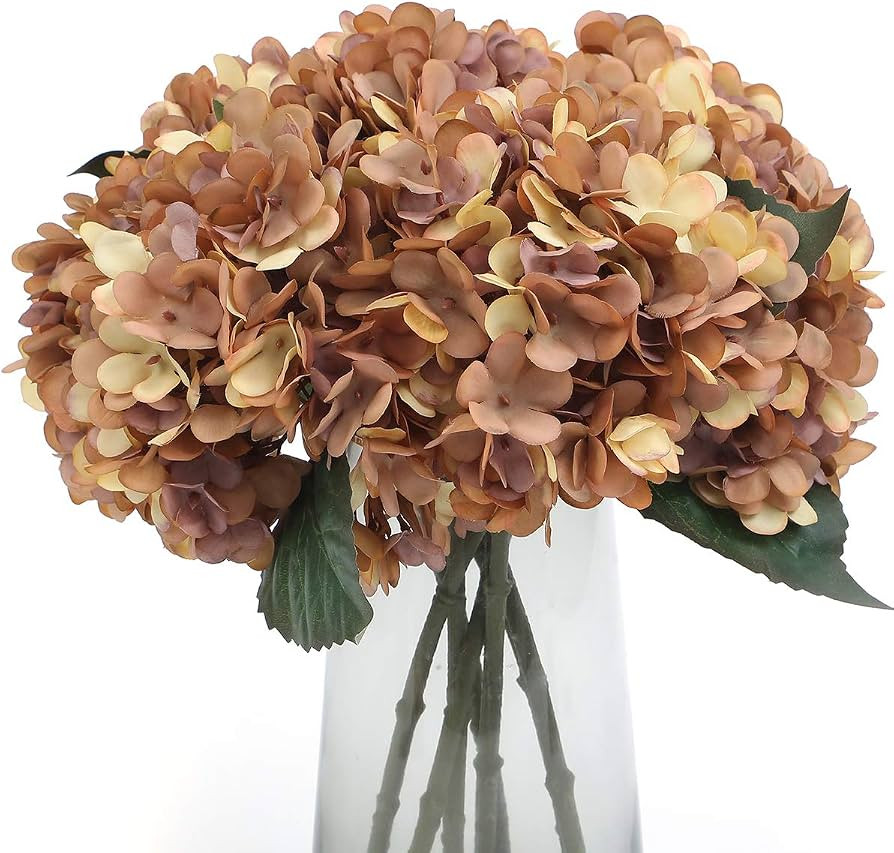 Kimura's Cabin 6Pcs Hydrangea Artificial Flowers Fall Flower,Autumn Yellow | Amazon (US)