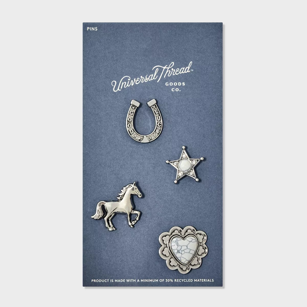 Western Style Pin Set 4pc - Universal Thread™ Silver | Target