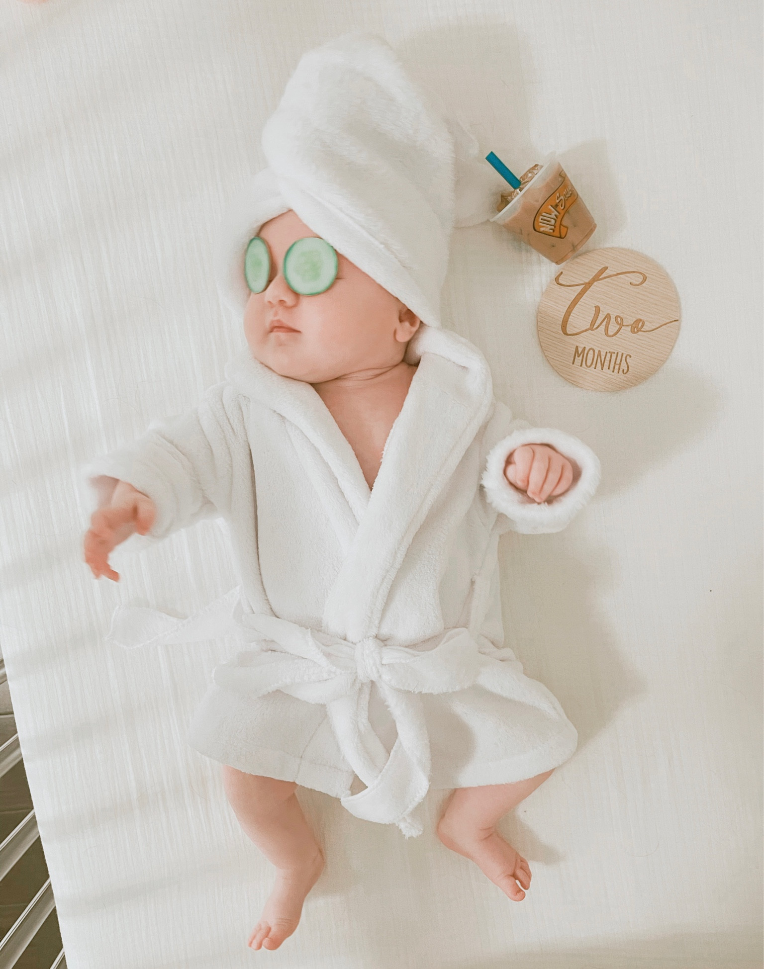 Newborn baby photoshoot, newborn spa robe, Starbucks, two months old 

#LTKstyletip #LTKfamily #LTKbaby