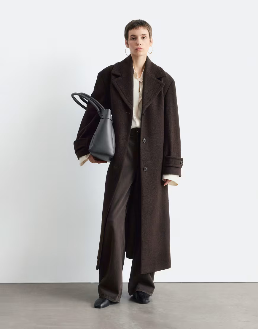 & Other Stories belted wool maxi coat in brown | ASOS (Global)