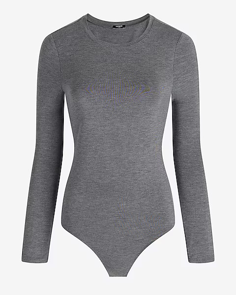 Supersoft Fitted Crew Neck Long Sleeve Bodysuit | Express