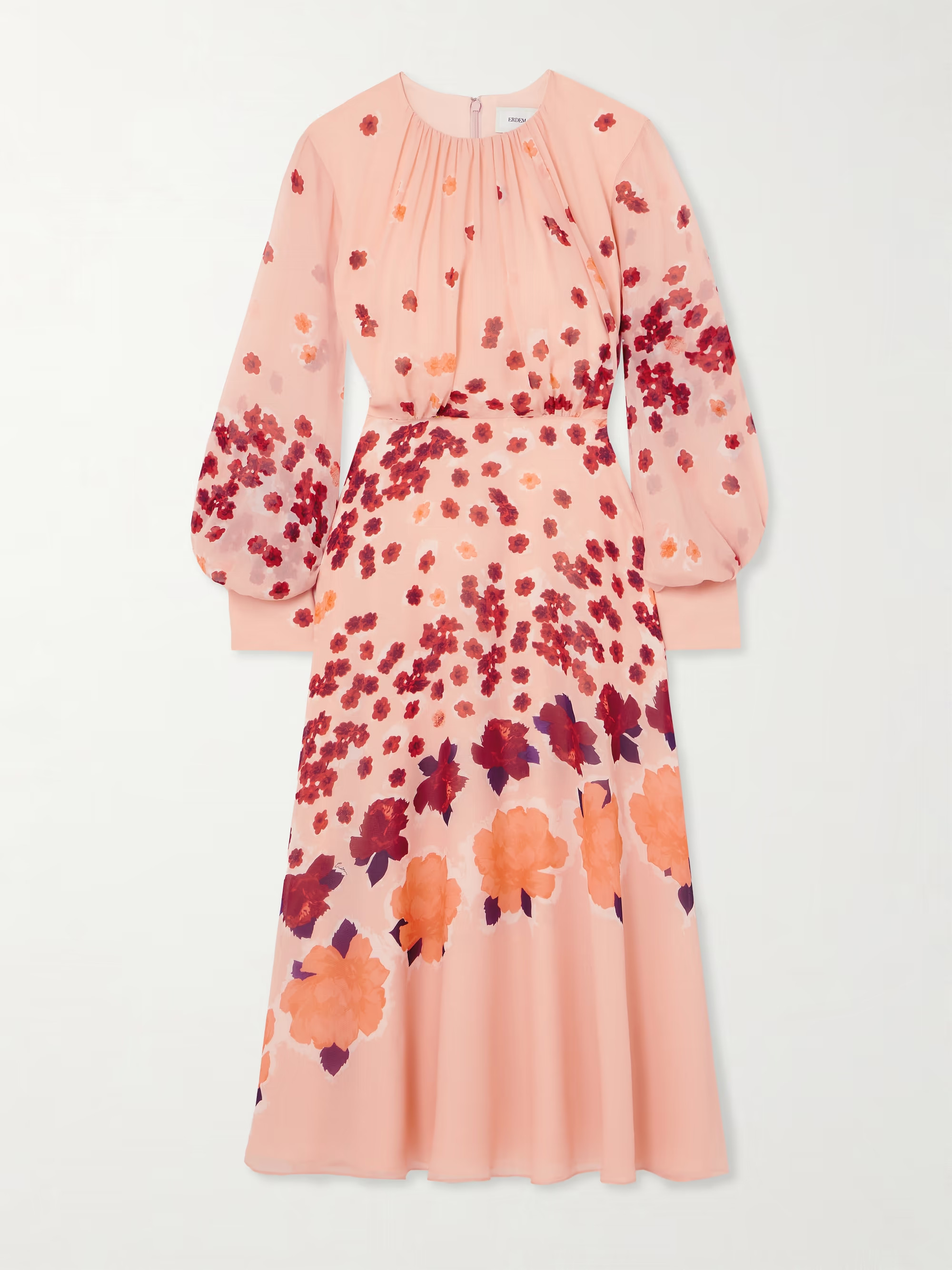 Margot gathered floral-print silk-georgette midi dress | NET-A-PORTER (US)